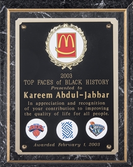 2003 Top Faces of Black History Award Presented To Kareem Abdul-Jabbar (Abdul-Jabbar LOA)